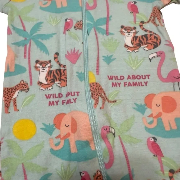 Children’s Place Sleeper Pajamas Jungle Unisex Baby 6-9 months - Picture 4 of 5